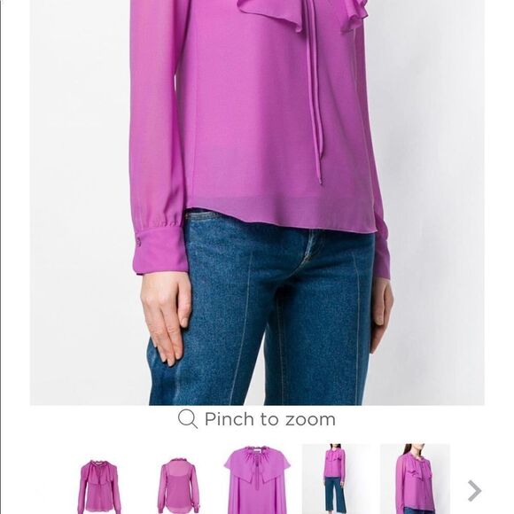 SEE BY CHLOE Purple Striking Georgette Top NWT! - Picture 5 of 16